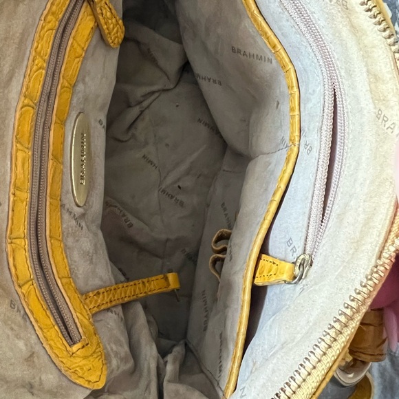 Brahmin Louise Mustard Croc-Embossed Satchel - Picture 5 of 7